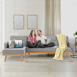 NNEDPE Sarantino 3-Seater Corner Sofa Bed with Chaise Lounge - Light Grey