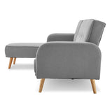 NNEDPE Sarantino 3-Seater Corner Sofa Bed with Chaise Lounge - Light Grey