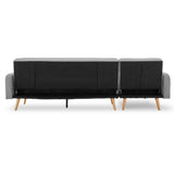 NNEDPE Sarantino 3-Seater Corner Sofa Bed with Chaise Lounge - Light Grey