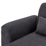 NNEDPE Sarantino Faux Velvet Sofa Bed Couch Lounge Chaise Cushions Dark Grey