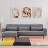 NNEDPE Sarantino Faux Velvet Sofa Bed Couch Lounge Chaise Cushions Light Grey