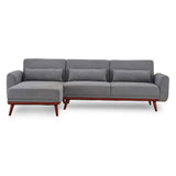 NNEDPE Sarantino Faux Velvet Sofa Bed Couch Lounge Chaise Cushions Light Grey