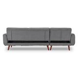NNEDPE Sarantino Faux Velvet Sofa Bed Couch Lounge Chaise Cushions Light Grey