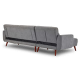 NNEDPE Sarantino Faux Velvet Sofa Bed Couch Lounge Chaise Cushions Light Grey