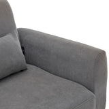 NNEDPE Sarantino Faux Velvet Sofa Bed Couch Lounge Chaise Cushions Light Grey