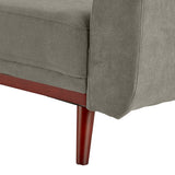 NNEDPE Sarantino Faux Velvet Sofa Bed Couch Lounge Chaise Cushions Light Grey