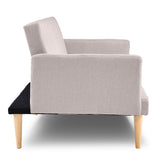 NNEDPE Sarantino 3-Seater Faux Linen Sofa Bed Couch - Beige