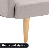 NNEDPE Sarantino 3-Seater Faux Linen Sofa Bed Couch - Beige