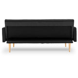 NNEDPE Sarantino 3-Seater Faux Linen Sofa Bed Couch - Black