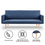 NNEDPE Sarantino 3-Seater Faux Linen Sofa Bed Couch - Blue