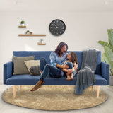 NNEDPE Sarantino 3-Seater Faux Linen Sofa Bed Couch - Blue