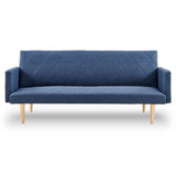 NNEDPE Sarantino 3-Seater Faux Linen Sofa Bed Couch - Blue