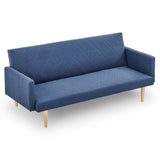 NNEDPE Sarantino 3-Seater Faux Linen Sofa Bed Couch - Blue