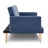 NNEDPE Sarantino 3-Seater Faux Linen Sofa Bed Couch - Blue