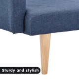 NNEDPE Sarantino 3-Seater Faux Linen Sofa Bed Couch - Blue