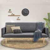 NNEDPE Sarantino 3-Seater Faux Linen Sofa Bed Couch - Dark Grey