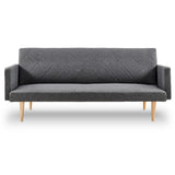 NNEDPE Sarantino 3-Seater Faux Linen Sofa Bed Couch - Dark Grey