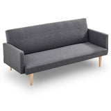 NNEDPE Sarantino 3-Seater Faux Linen Sofa Bed Couch - Dark Grey