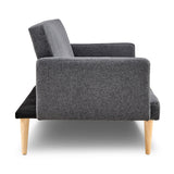 NNEDPE Sarantino 3-Seater Faux Linen Sofa Bed Couch - Dark Grey