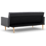 NNEDPE Sarantino 3-Seater Faux Linen Sofa Bed Couch - Dark Grey