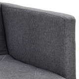 NNEDPE Sarantino 3-Seater Faux Linen Sofa Bed Couch - Dark Grey