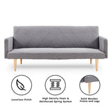 NNEDPE Sarantino 3 Seater Modular Linen Fabric Sofa Bed Couch Light Grey