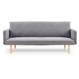 NNEDPE Sarantino 3 Seater Modular Linen Fabric Sofa Bed Couch Light Grey