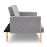 NNEDPE Sarantino 3 Seater Modular Linen Fabric Sofa Bed Couch Light Grey