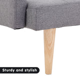 NNEDPE Sarantino 3 Seater Modular Linen Fabric Sofa Bed Couch Light Grey