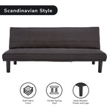 NNEDPE Sarantino 3 Seater M 2620 Modular Linen Sofa Bed Couch - Black