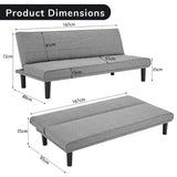 NNEDPE Sarantino 3 Seater M 2620 Modular Linen Sofa Bed Couch - Dark Grey