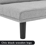 NNEDPE Sarantino 3 Seater Futon Modular Linen Sofa Bed Couch - Light Grey