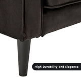 NNEDPE Sarantino Faux Velvet Sofa Bed Couch Furniture Lounge Suite - Black