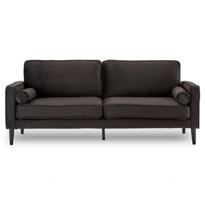 NNEDPE Sarantino Faux Velvet Sofa Bed Couch Furniture Lounge Suite - Black