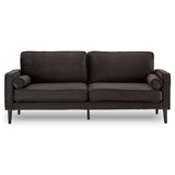 NNEDPE Sarantino Faux Velvet Sofa Bed Couch Furniture Lounge Suite - Black