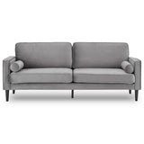 NNEDPE Sarantino Faux Velvet Sofa Bed Couch Furniture Lounge Suite Seat Grey