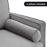 NNEDPE Sarantino Faux Velvet Sofa Bed Couch Furniture Lounge Suite Seat Grey