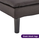 NNEDPE Sarantino 3 Seater Modular Faux Linen Fabric Sofa Bed Couch - Black