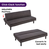 NNEDPE Sarantino 3 Seater Modular Faux Linen Fabric Sofa Bed Couch - Black