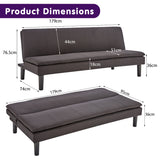 NNEDPE Sarantino 3 Seater Modular Faux Linen Fabric Sofa Bed Couch - Black