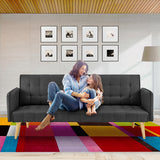 NNEDPE Sarantino 3 Seater Modular Linen Fabric Sofa Bed Couch - Black