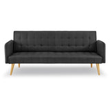 NNEDPE Sarantino 3 Seater Modular Linen Fabric Sofa Bed Couch - Black