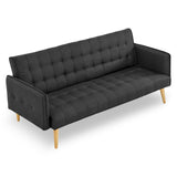 NNEDPE Sarantino 3 Seater Modular Linen Fabric Sofa Bed Couch - Black