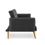 NNEDPE Sarantino 3 Seater Modular Linen Fabric Sofa Bed Couch - Black
