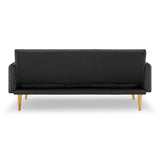 NNEDPE Sarantino 3 Seater Modular Linen Fabric Sofa Bed Couch - Black