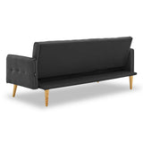 NNEDPE Sarantino 3 Seater Modular Linen Fabric Sofa Bed Couch - Black