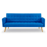 NNEDPE Sarantino 3 Seater Modular Linen Fabric Sofa Bed Couch Armrest - Blue