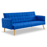 NNEDPE Sarantino 3 Seater Modular Linen Fabric Sofa Bed Couch Armrest - Blue