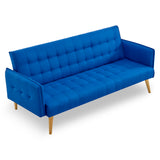 NNEDPE Sarantino 3 Seater Modular Linen Fabric Sofa Bed Couch Armrest - Blue