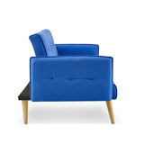 NNEDPE Sarantino 3 Seater Modular Linen Fabric Sofa Bed Couch Armrest - Blue